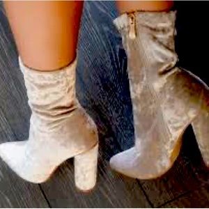 Velvet Heeled Booties